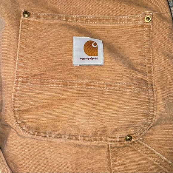 Carhartt Men’s Double Front Duck Canvas Work Pants Size 34x28 Tan NWOT Rugged - Picture 4 of 5